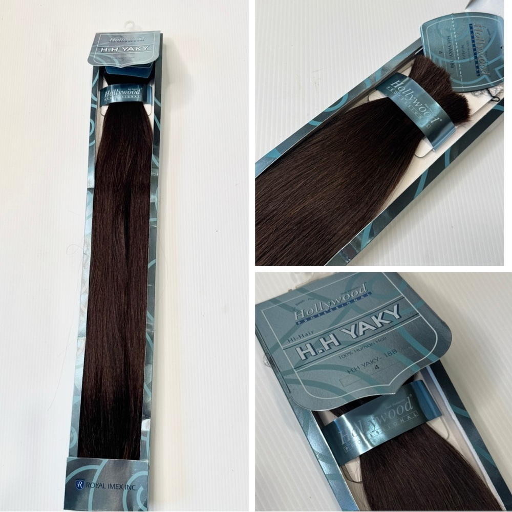 Hollywood 100% Premium Human Hair Pro Yaky 18” Long | Hair color #4 Brown | Bulk